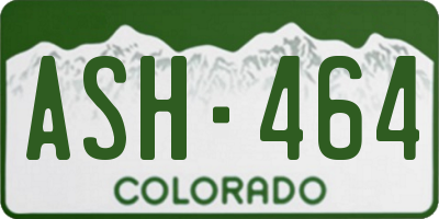 CO license plate ASH464