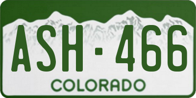 CO license plate ASH466