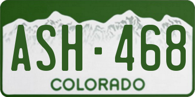 CO license plate ASH468
