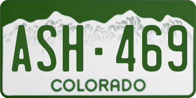 CO license plate ASH469