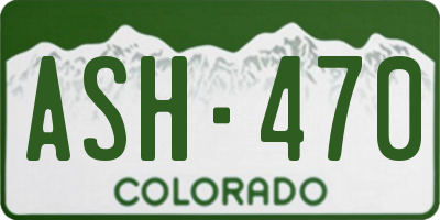 CO license plate ASH470