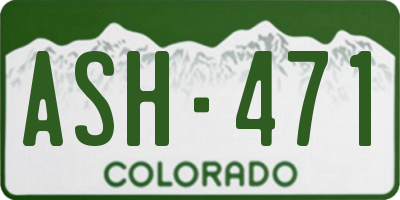 CO license plate ASH471