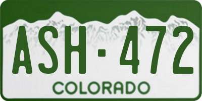 CO license plate ASH472