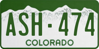 CO license plate ASH474