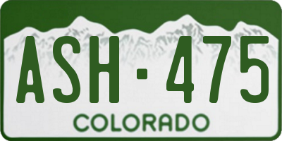 CO license plate ASH475