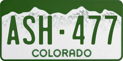 CO license plate ASH477