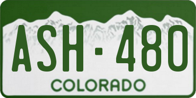 CO license plate ASH480