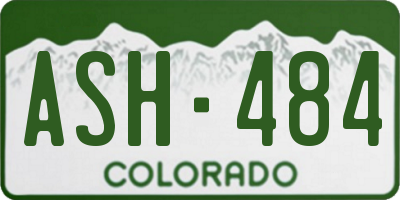 CO license plate ASH484