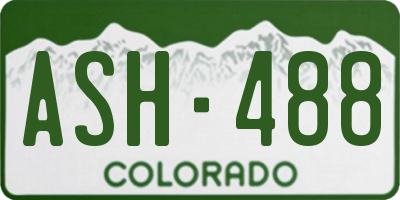 CO license plate ASH488
