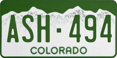 CO license plate ASH494