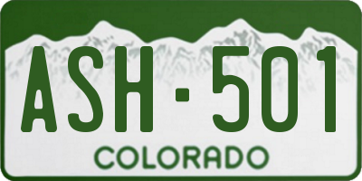CO license plate ASH501