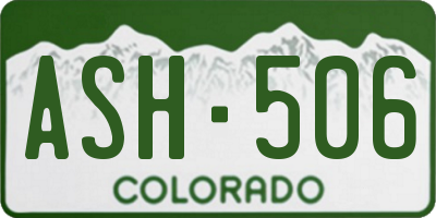 CO license plate ASH506