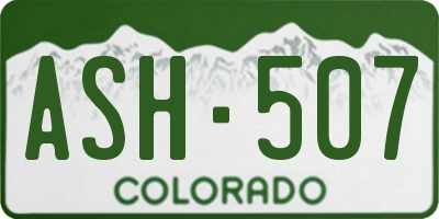 CO license plate ASH507