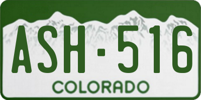 CO license plate ASH516