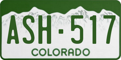CO license plate ASH517