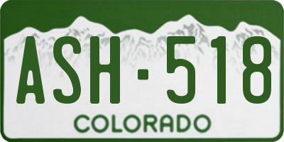 CO license plate ASH518