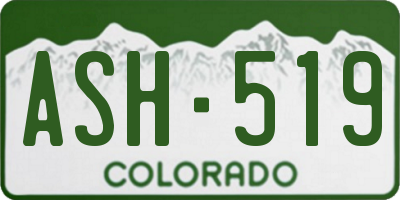 CO license plate ASH519