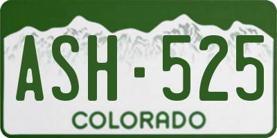 CO license plate ASH525