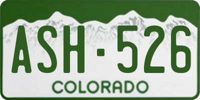 CO license plate ASH526