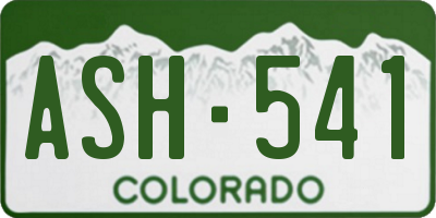 CO license plate ASH541