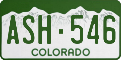 CO license plate ASH546