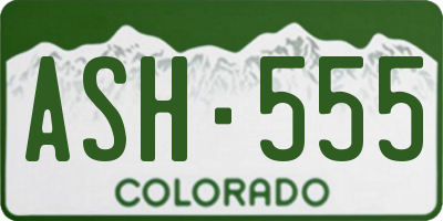 CO license plate ASH555