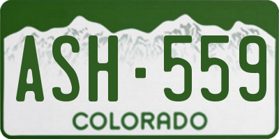 CO license plate ASH559