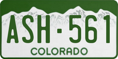 CO license plate ASH561