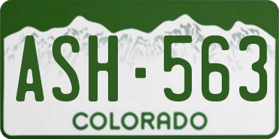 CO license plate ASH563