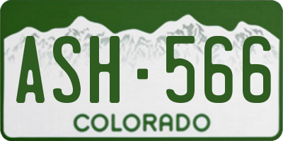 CO license plate ASH566