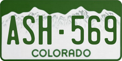 CO license plate ASH569