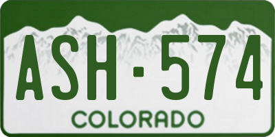 CO license plate ASH574