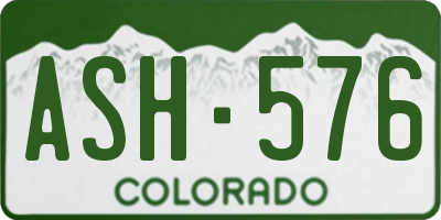 CO license plate ASH576