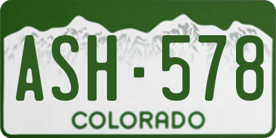 CO license plate ASH578