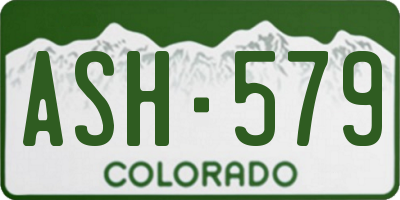 CO license plate ASH579