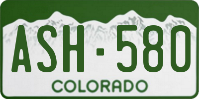 CO license plate ASH580