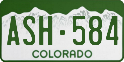 CO license plate ASH584