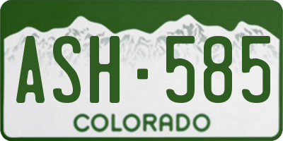 CO license plate ASH585