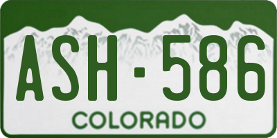 CO license plate ASH586