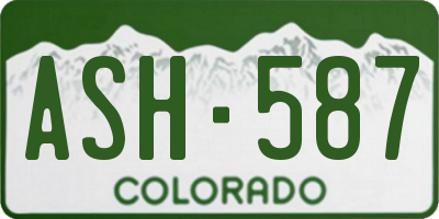 CO license plate ASH587