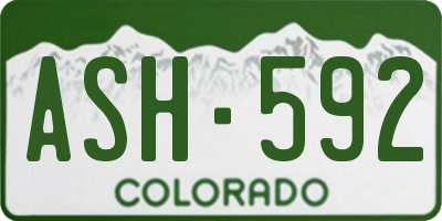 CO license plate ASH592