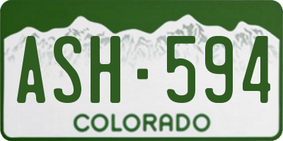 CO license plate ASH594