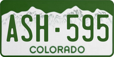 CO license plate ASH595