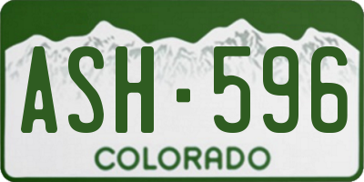 CO license plate ASH596