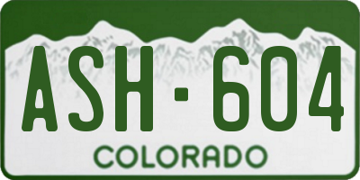 CO license plate ASH604