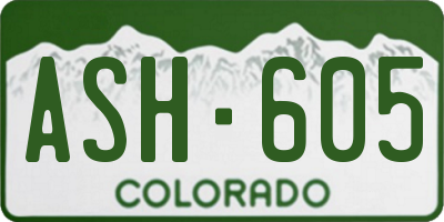 CO license plate ASH605