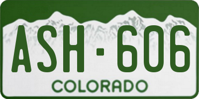 CO license plate ASH606