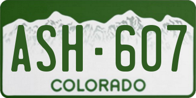 CO license plate ASH607