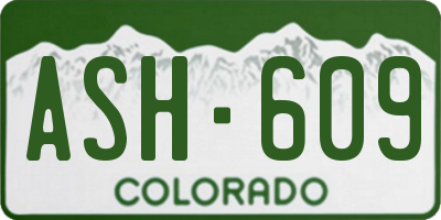 CO license plate ASH609