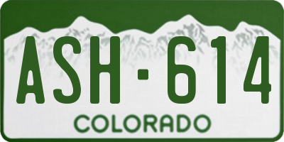 CO license plate ASH614